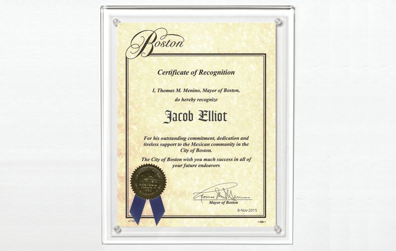Certificate Holder - Clear on Clear - 8 1/2" x 11" Insert Certificate Holder - Clear on Clear - 8 1/2" x 11" Insert